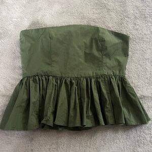 J. Crew Olive Green Strapless Top